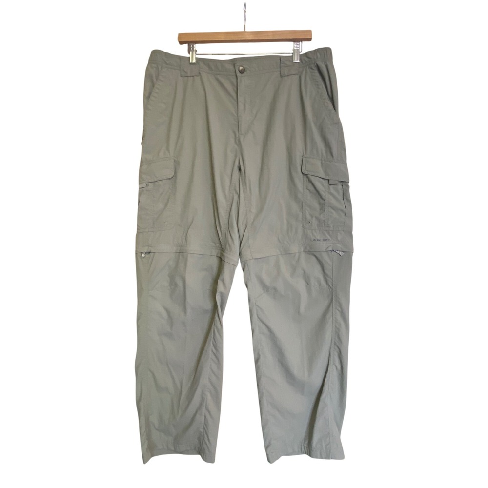 Columbia Mens XL Titanium Convertible Hiking Cargo Pants Sage Green 32 Inseam